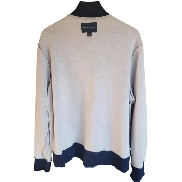 Banana Republic Tactical Sweater Preppy Cardigan Wool Blend Navy Blue Me… - Picture 7 of 17